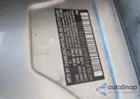 2003 Mercedes-Benz E 320 from USA, damaged, VIN WDBUF65J83X110373